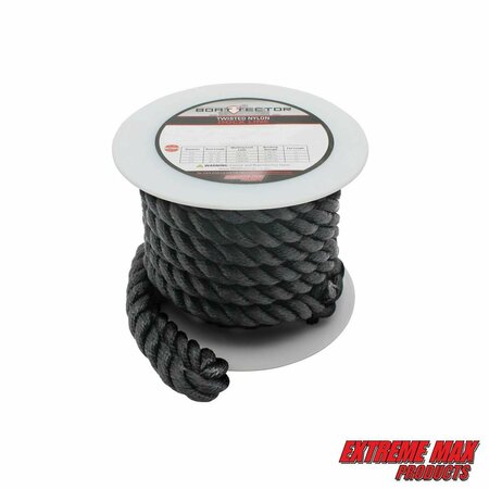 EXTREME MAX Extreme Max 3006.2873 BoatTector Twisted Nylon Dock Line - 3/4" x 40', Black 3006.2873